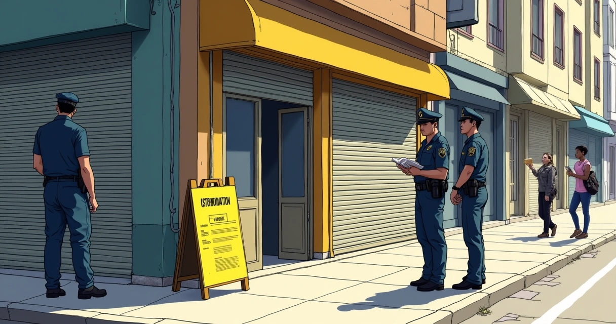 Loja fechada e interditada por motivo de multa 