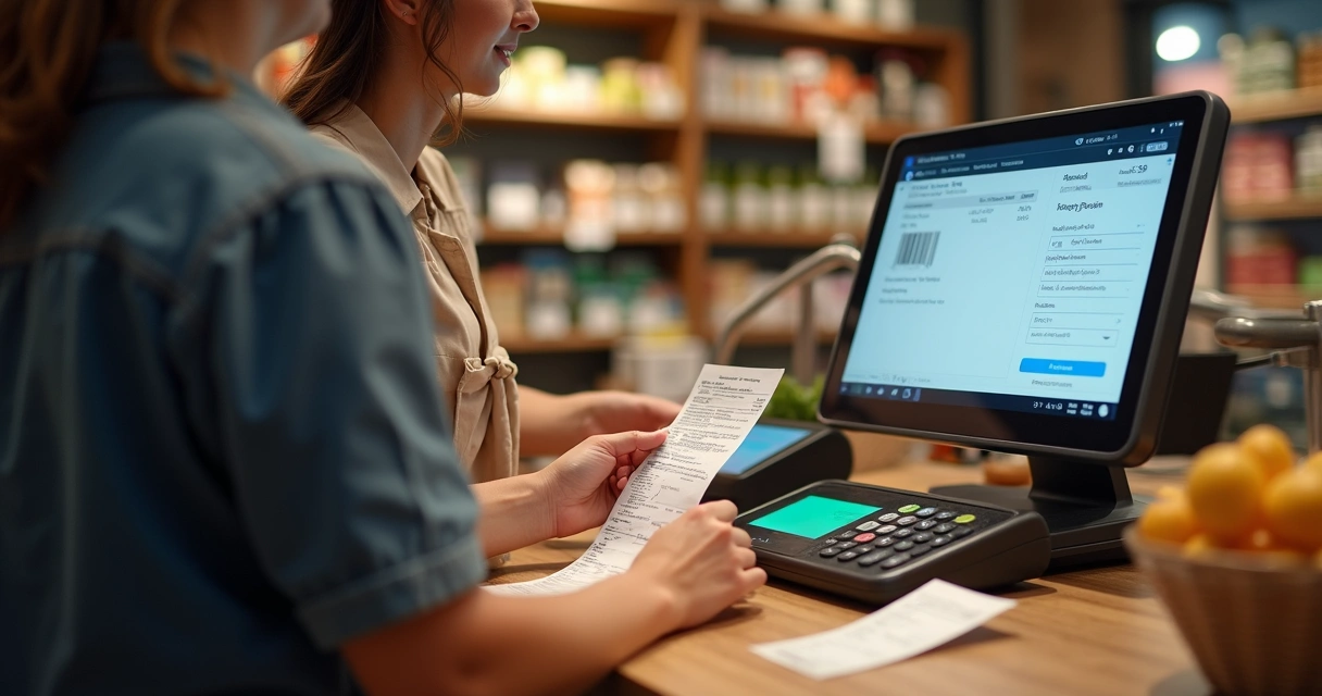 Caixa de loja utilizando sistema integrado com balança