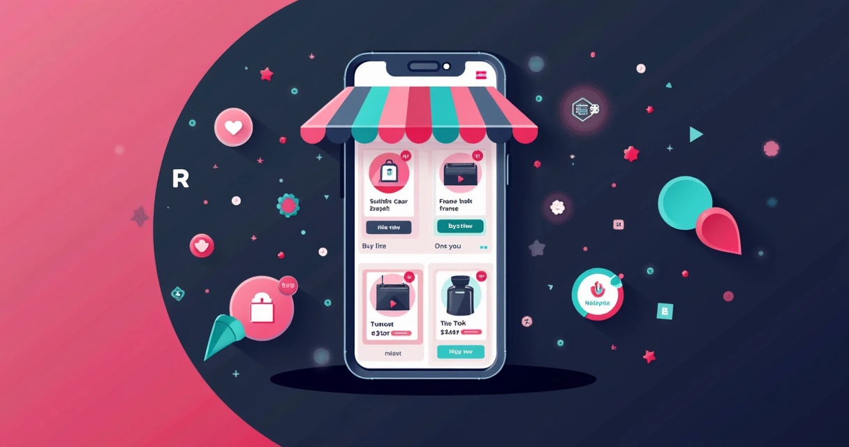Vitrine de produtos digitais dentro do aplicativo TikTok