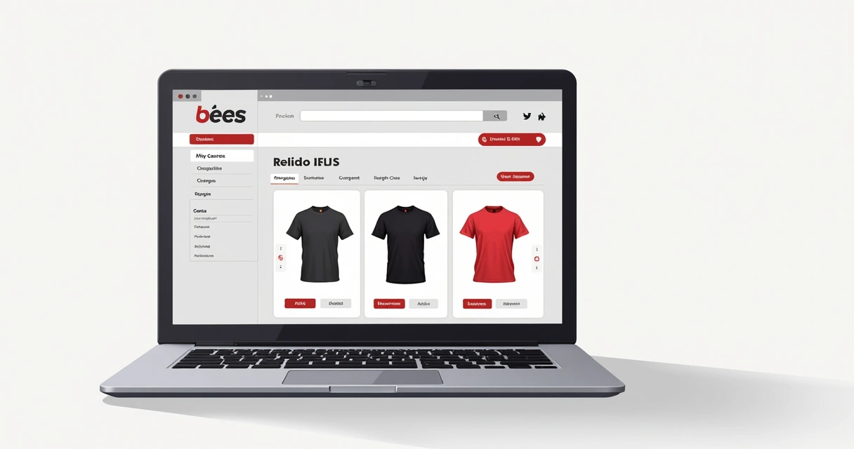 Página de loja online com bonés personalizados em destaque 