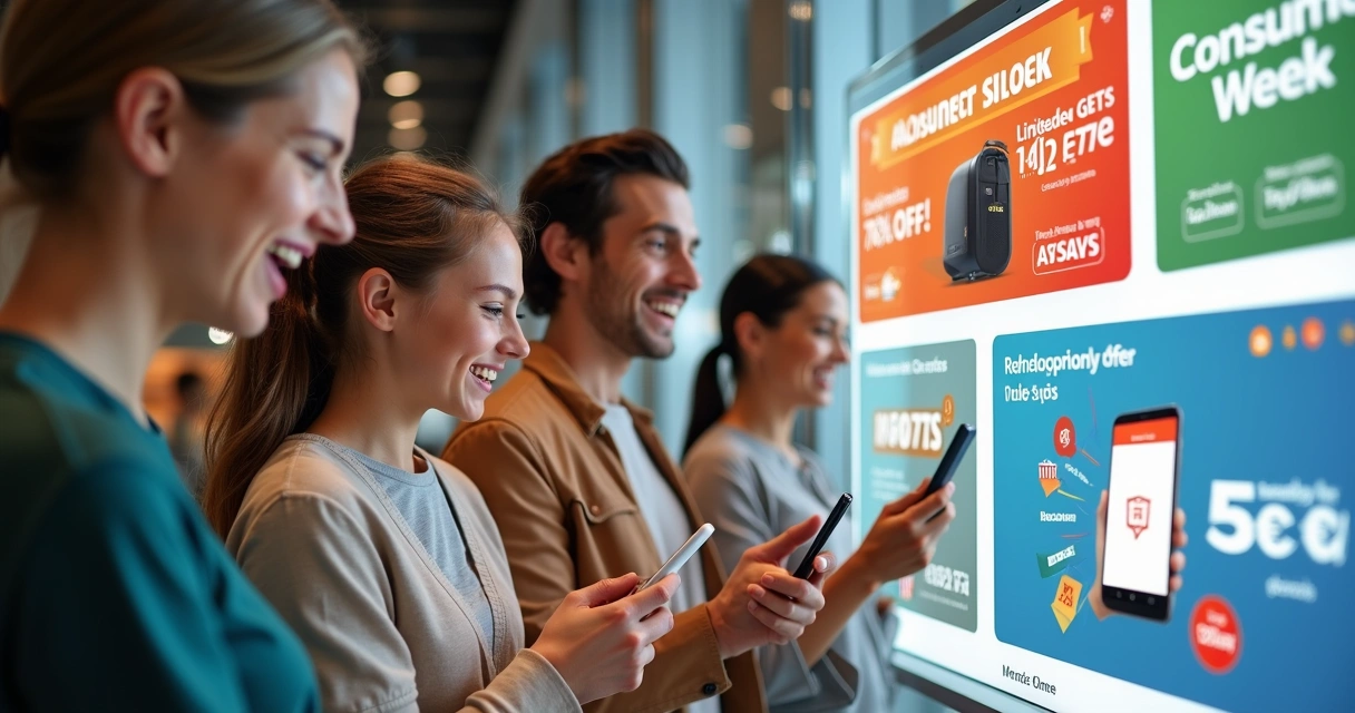 Vitrine online com banners de descontos na Semana do Consumidor 