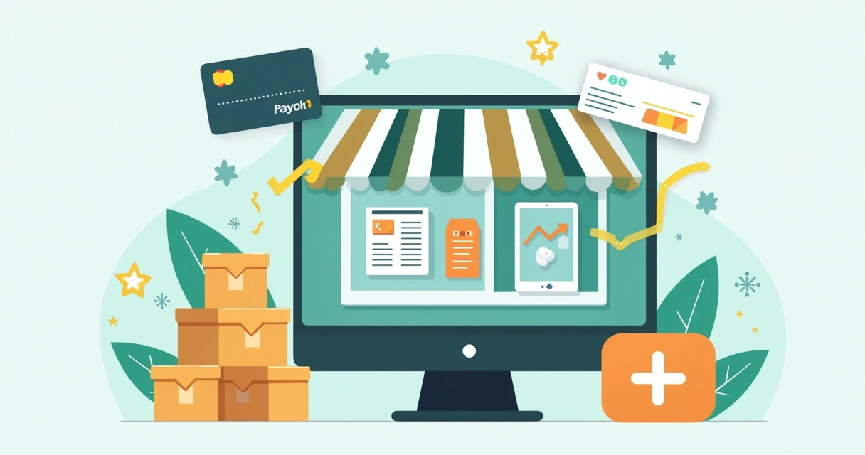 Loja online de dropshipping com pedidos crescendo e integração visível de pagamentos 
