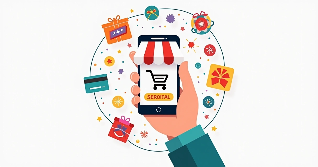Loja online em celular com promoções sazonais 