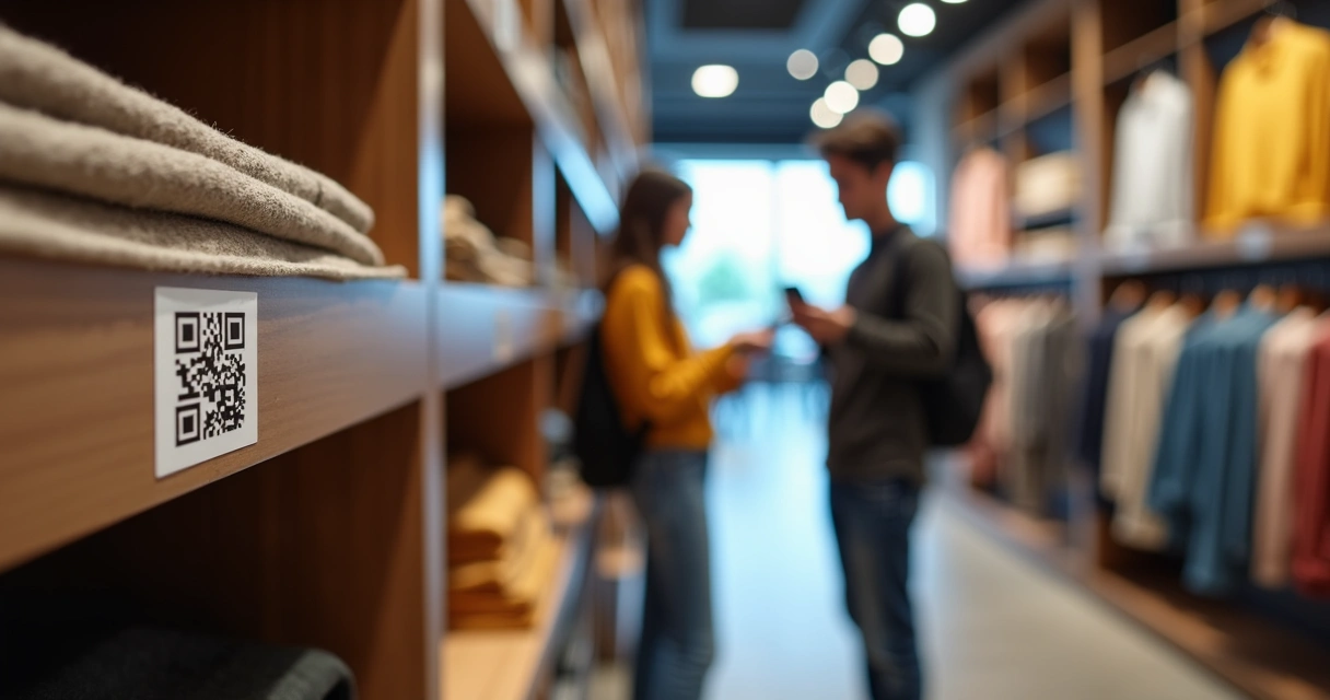 Cliente escaneando QR Code em loja física 