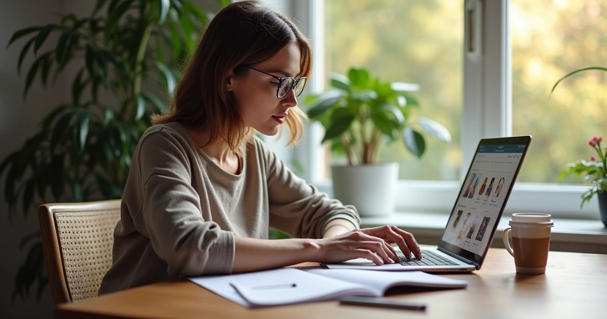Pessoa criando loja virtual de dropshipping em notebook