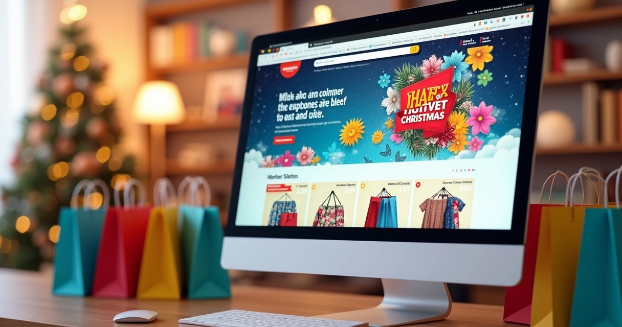 Loja virtual decorada para promoção de datas sazonais