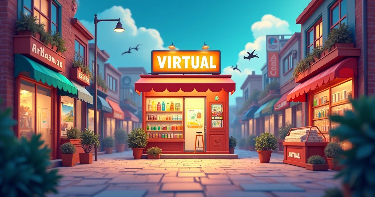 Representação de uma loja virtual destacada em um marketplace brasileiro 