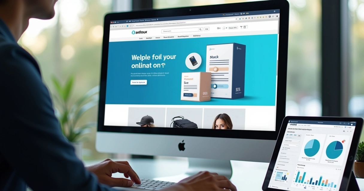 Design moderno de loja virtual com foco em usuário 