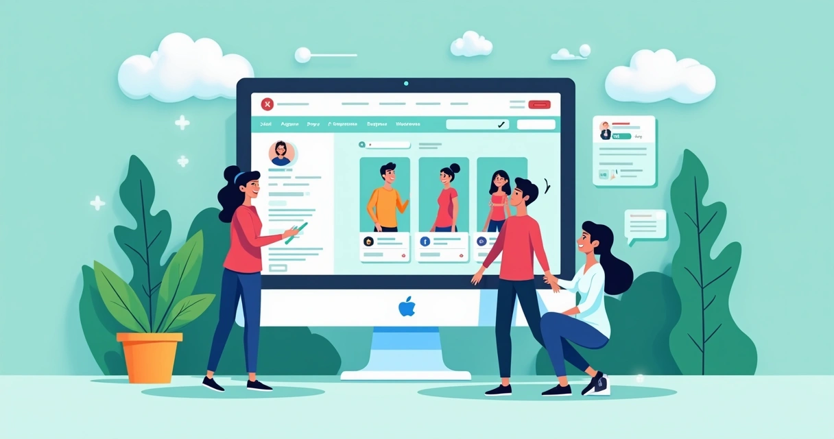 Ilustração de loja virtual com experiência positiva via notificações 