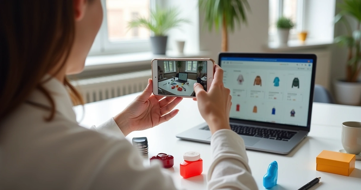 Vendedor organizando produtos para loja virtual 