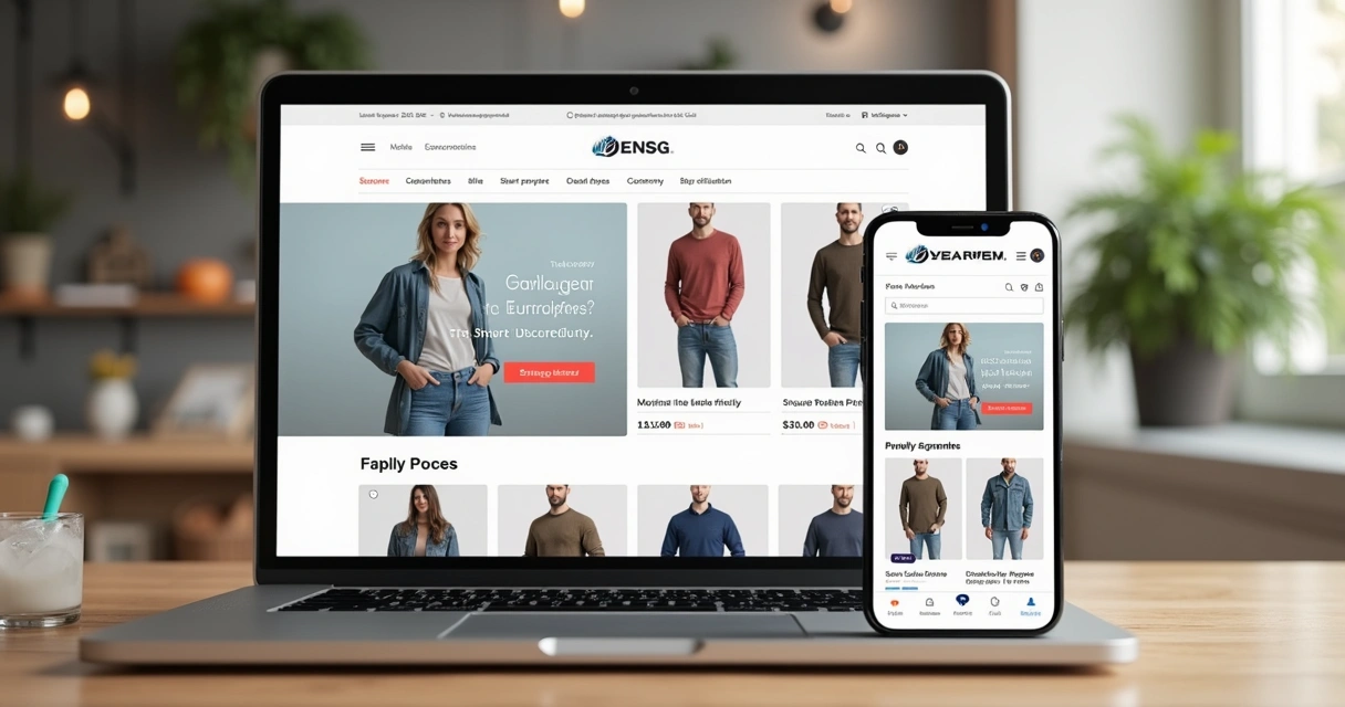 Loja virtual em WordPress com interface moderna mostrando produtos em destaque 