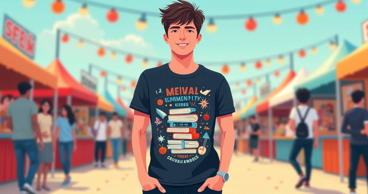 Look masculino com camiseta criativa para evento cultural