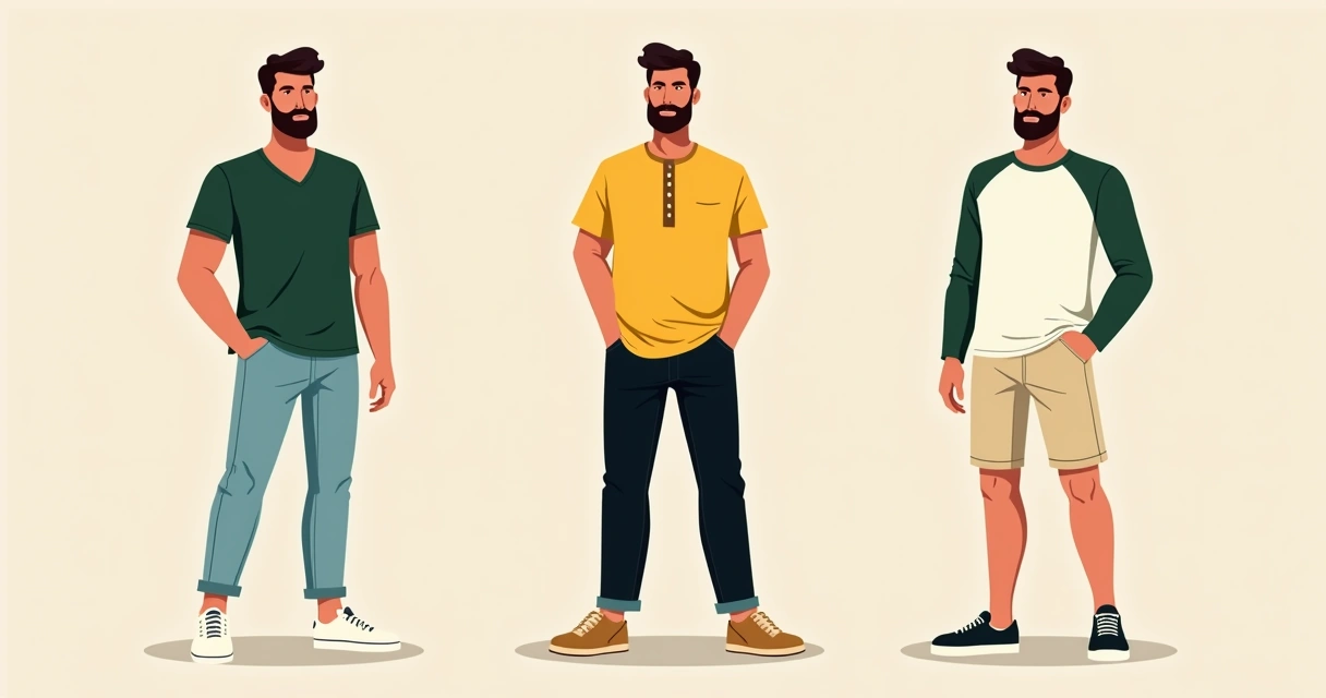 Look masculino com camiseta verde e detalhes amarelos