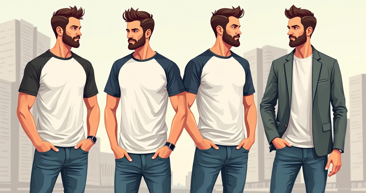 Homens usando camisetas dry fit masculinas em diferentes estilos