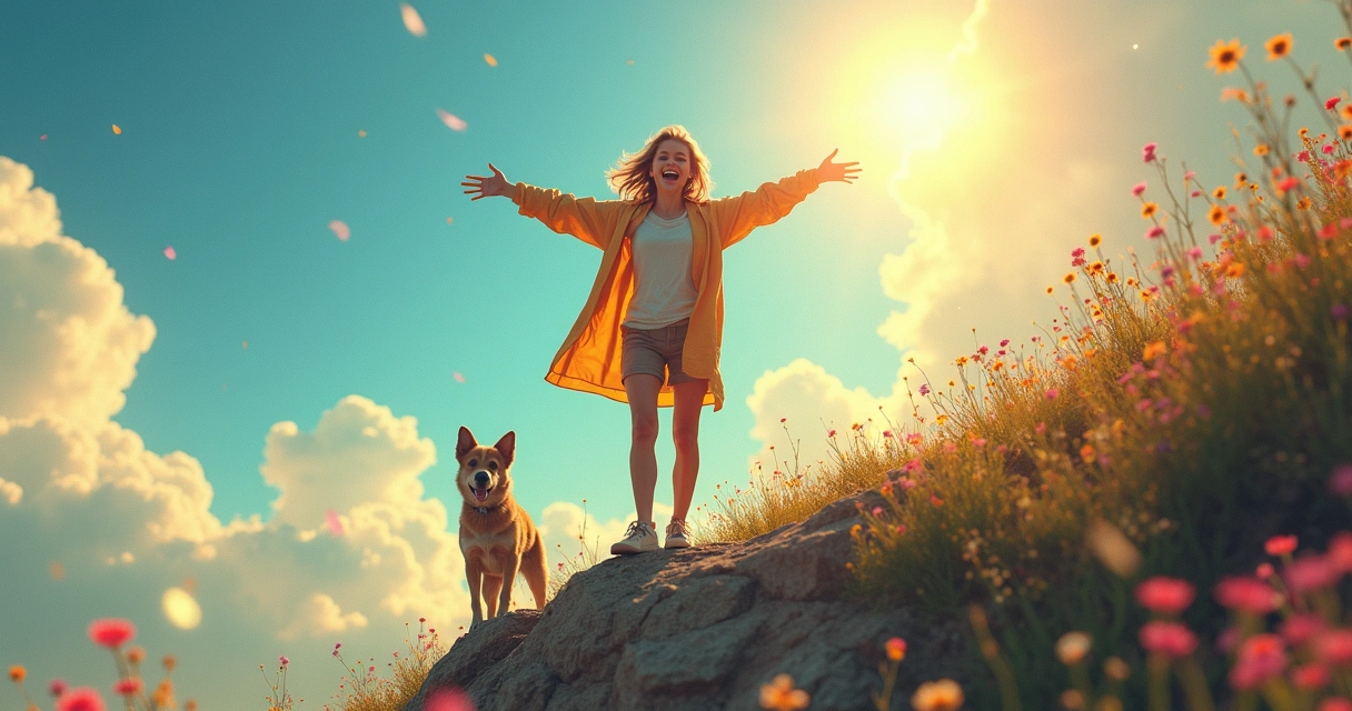 Pessoa expressando liberdade com braços abertos, inspirada pelo Louco do Tarot 
