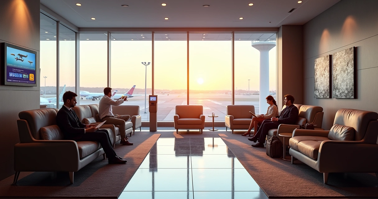 Lounge de aeroporto conforto cartões 