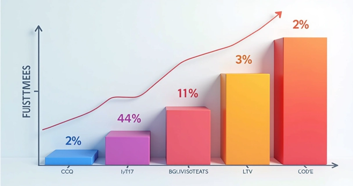 Gráfico com LTV comparativo entre três segmentos de clientes 