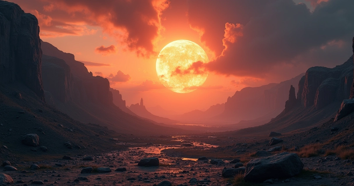 Vista fotorealista do lado afastado da Lua com crateras e montanhas sob a luz do Sol 