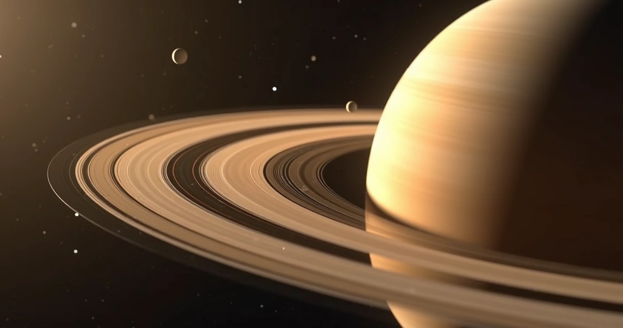 Luas pastoras influenciando e moldando os anéis de Saturno