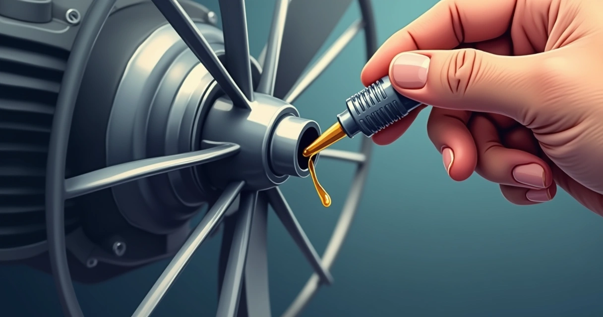 Aplicação de lubrificante no eixo de ventilador 