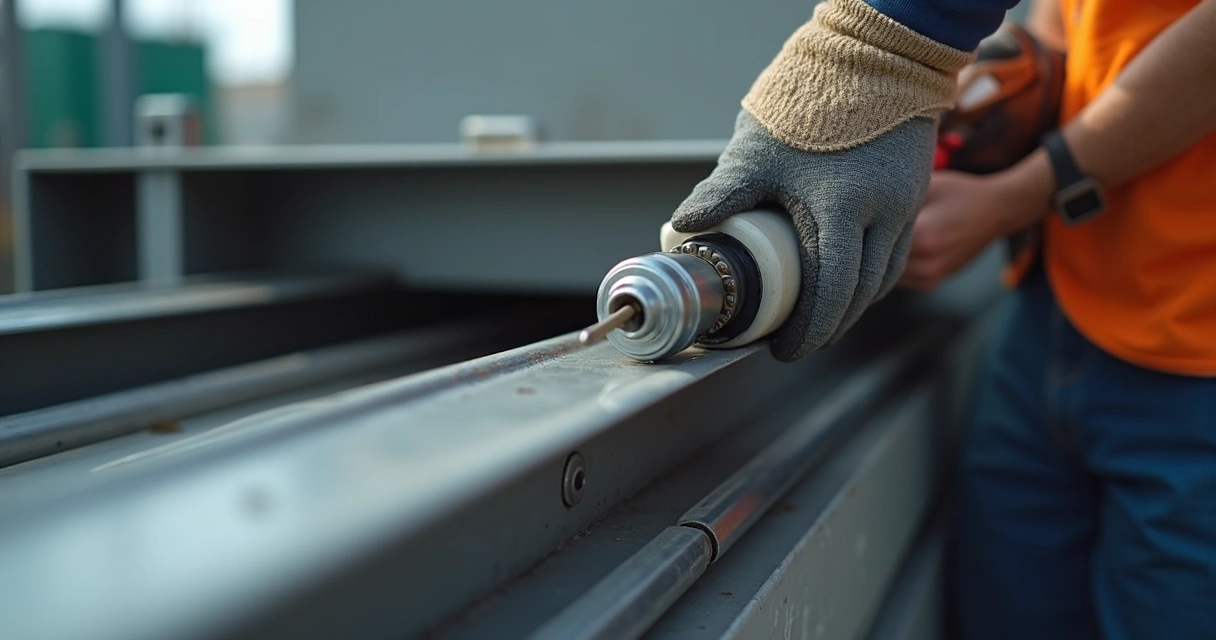 Aplicação de lubrificante em engrenagem de portão automático 