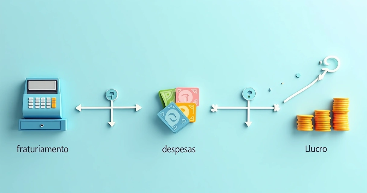 Diagrama mostrando a relação entre faturamento, despesas e lucro do MEI