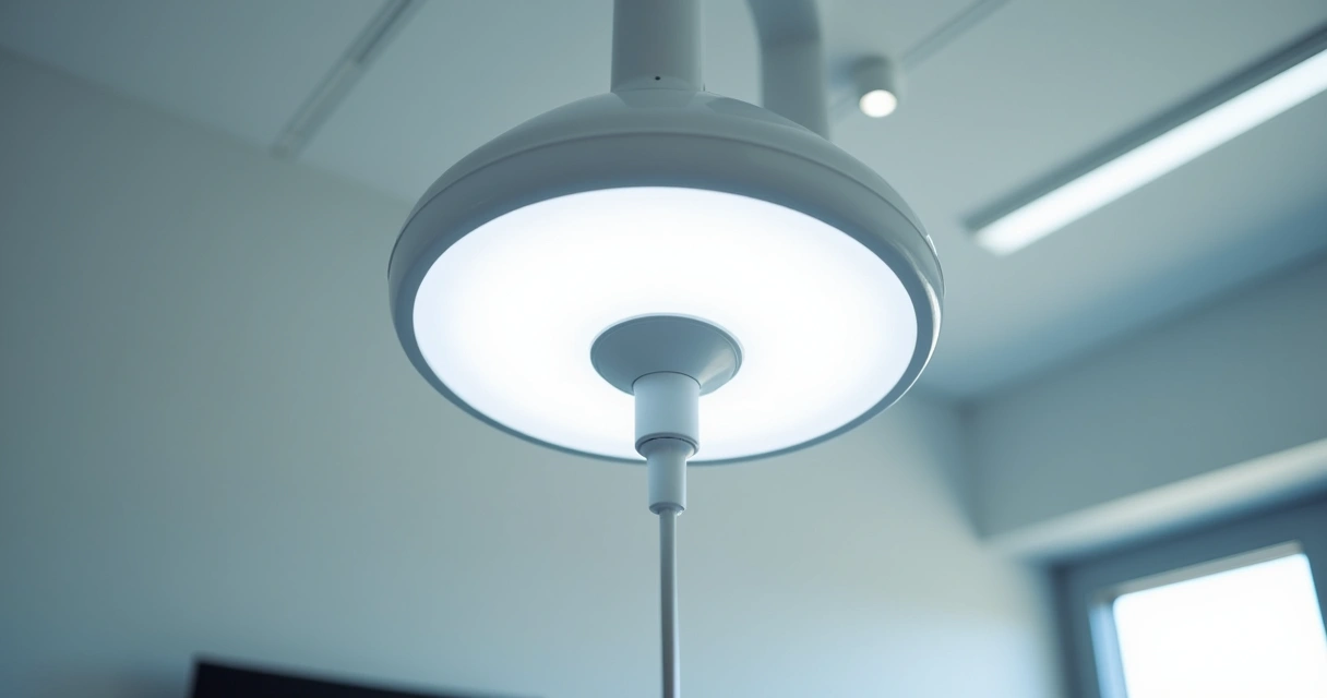 Luminária LED moderna instalada em consultório