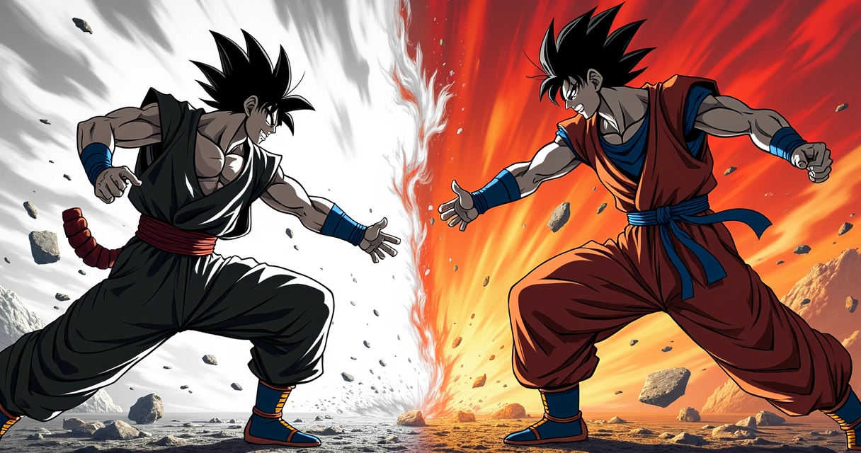 Comparação de cena de luta entre mangá e anime 