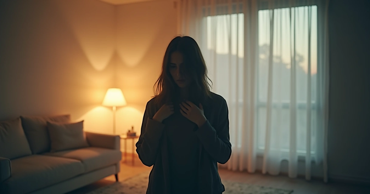 Silhueta de pessoa diante de luzes suaves representando reflexão interna 