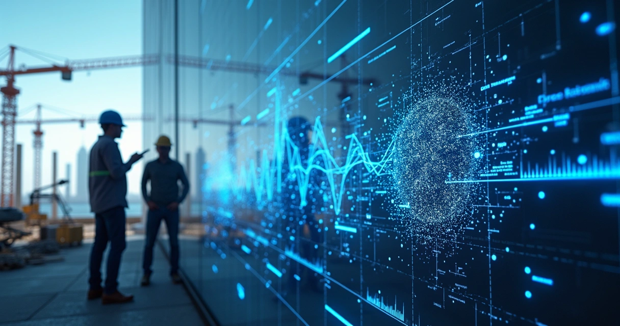 Algoritmos de machine learning processando dados de obra 