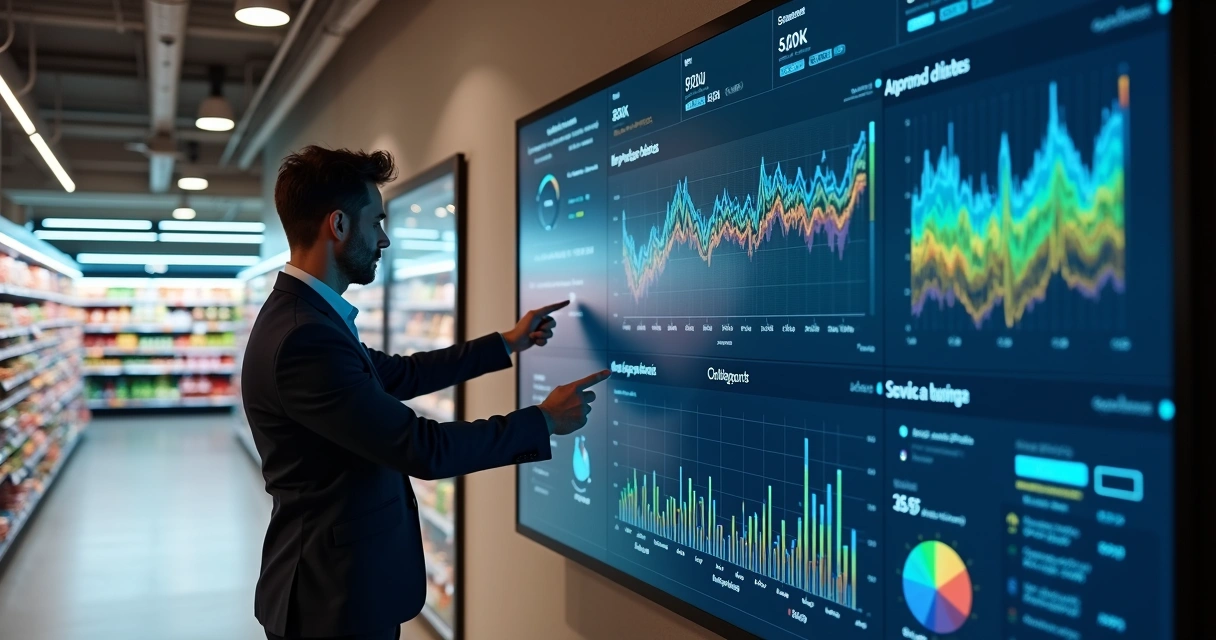 Dashboard de machine learning analisando estoque em supermercado físico 