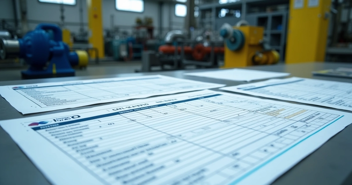 Work order form tailored for industrial machine. 
