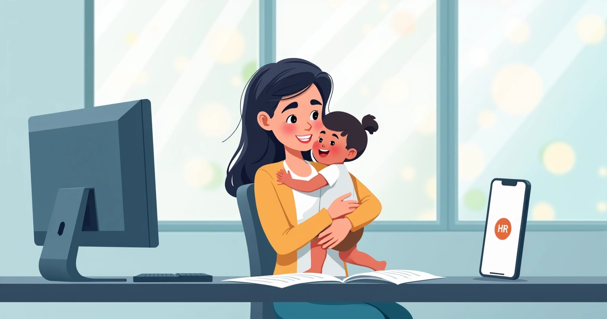 Madre se despide de su bebé antes de volver al trabajo 
