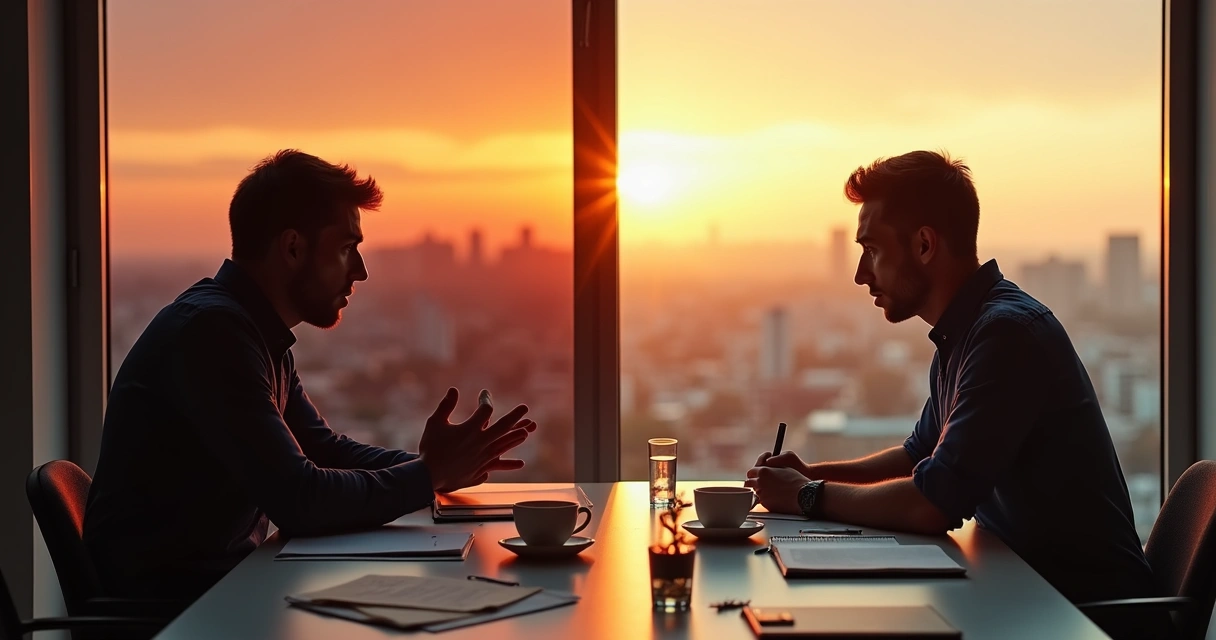 Persona dividida entre reacción impulsiva y calma consciente 