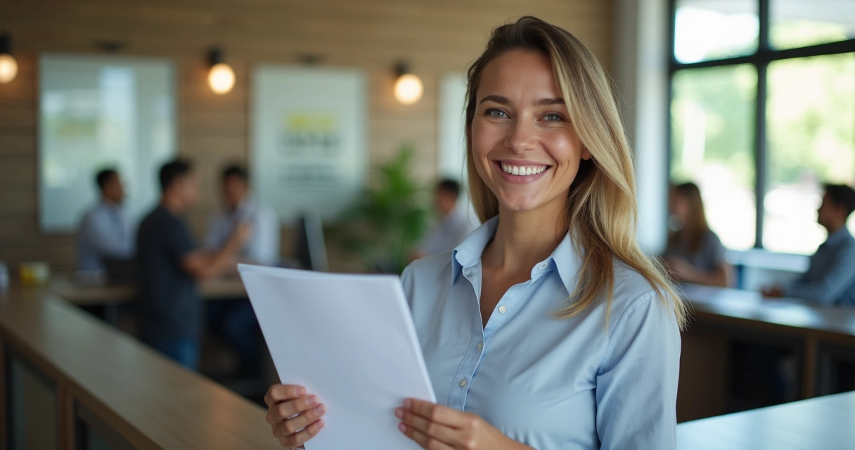 Mãe segurando documentos no balcão do INSS