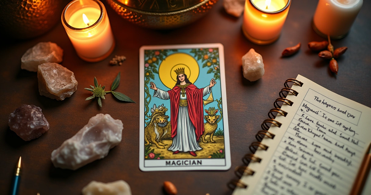 Multiple tarot cards with Magician, Lovers, and Two of Cups 