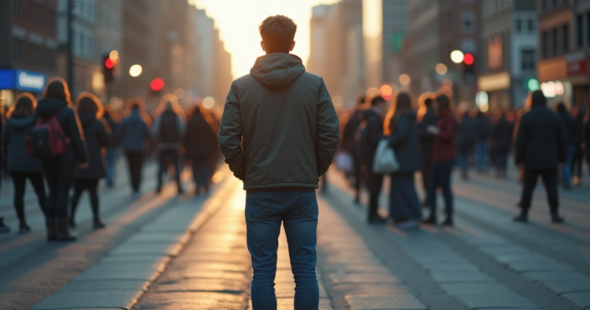 Person pausing before making a thoughtful decision 