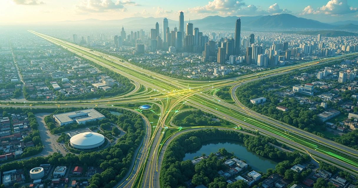 Mapa da malha logística de São Paulo com rotas de transporte 