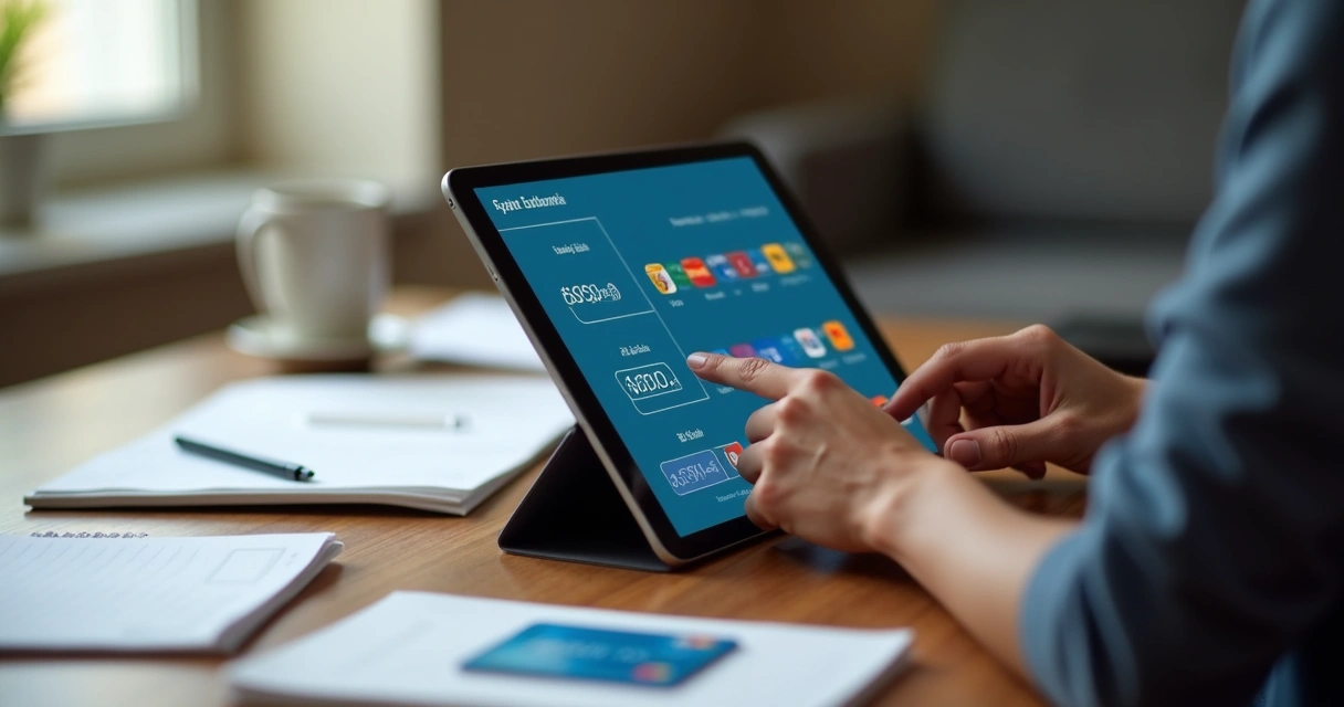 Person using tablet to review app subscriptions 