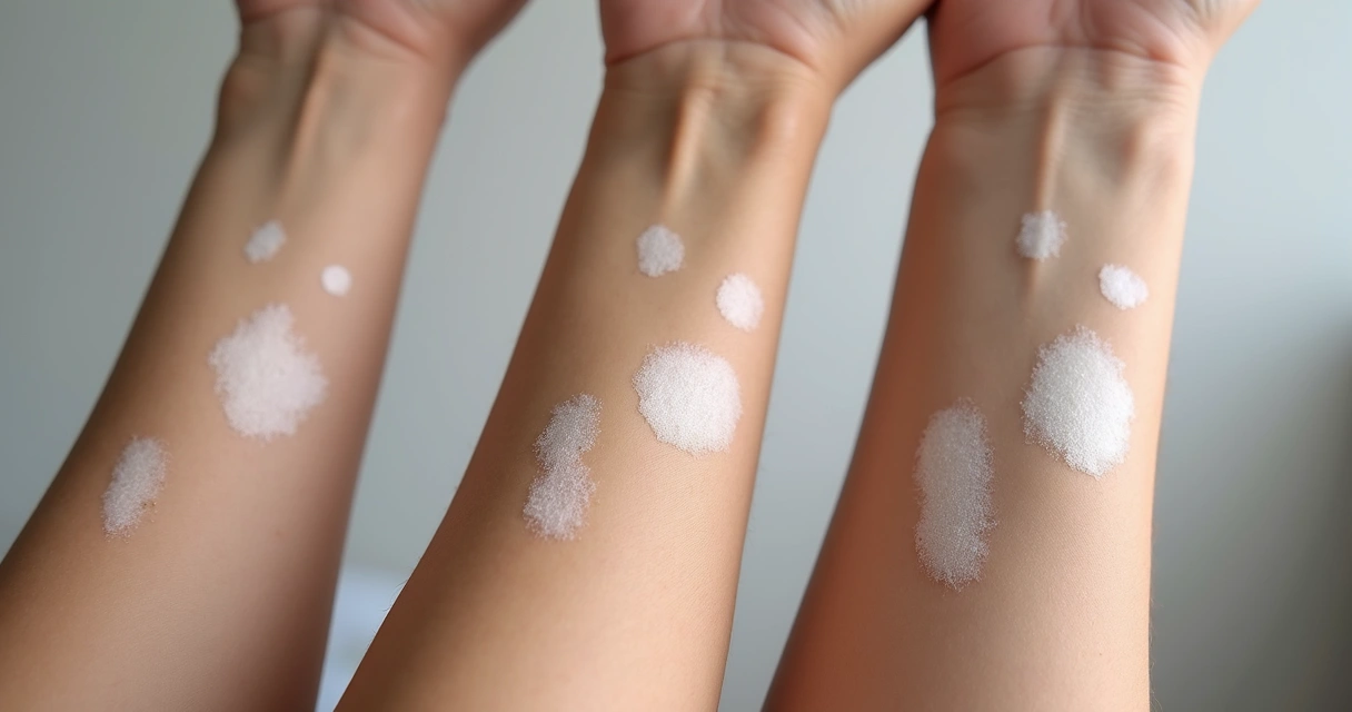 Evolução de manchas de vitiligo na pele durante sessões de fototerapia 