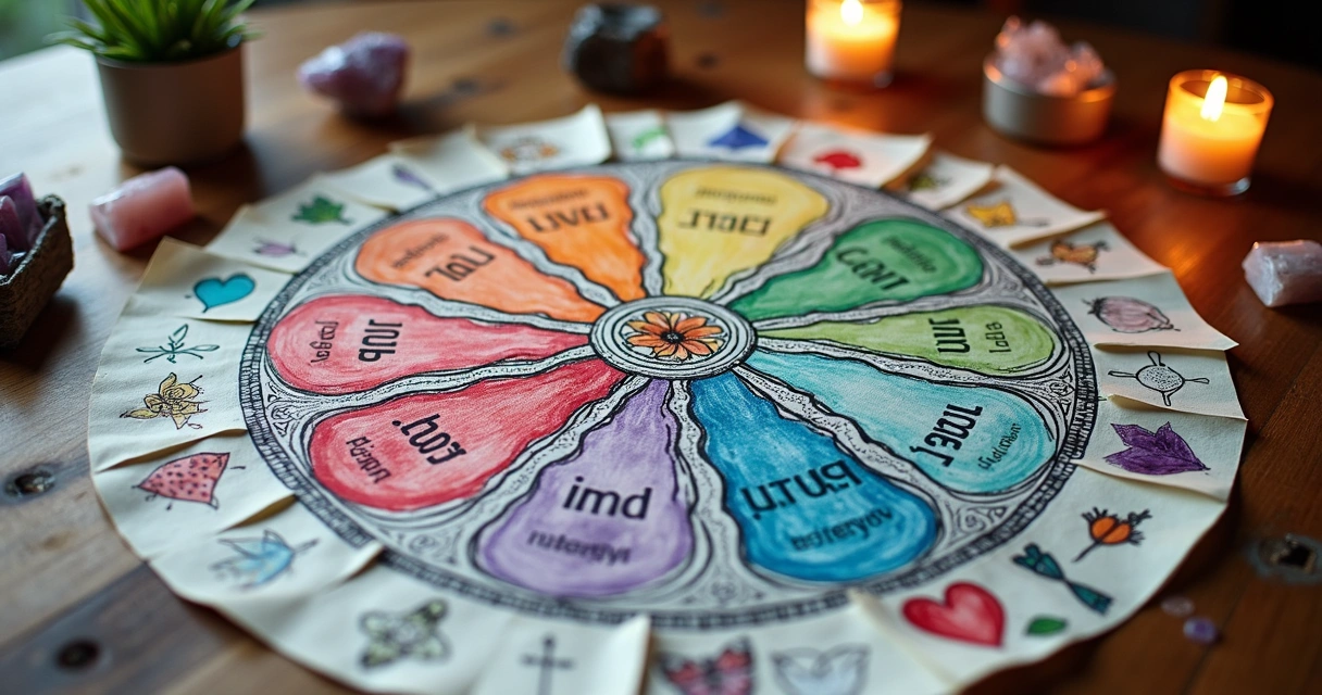 Mandala dos desejos preenchida com desejos para várias áreas da vida 