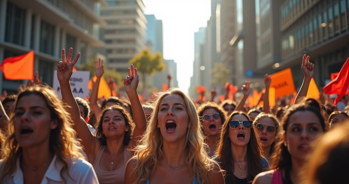 Manifestação contra corrupção na América Latina com pessoas segurando cartazes 