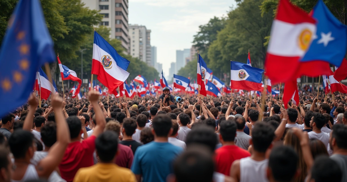 Manifestação política polarizada nas Américas 