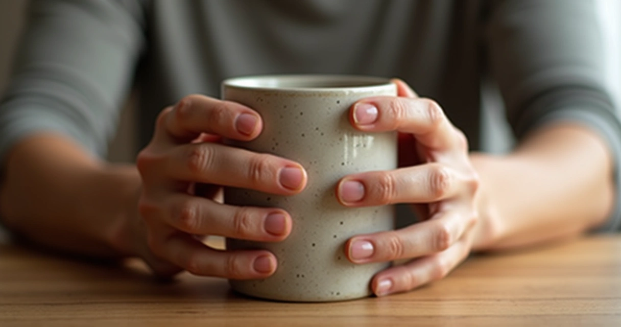 Manos tocando un objeto para percibir textura y forma 