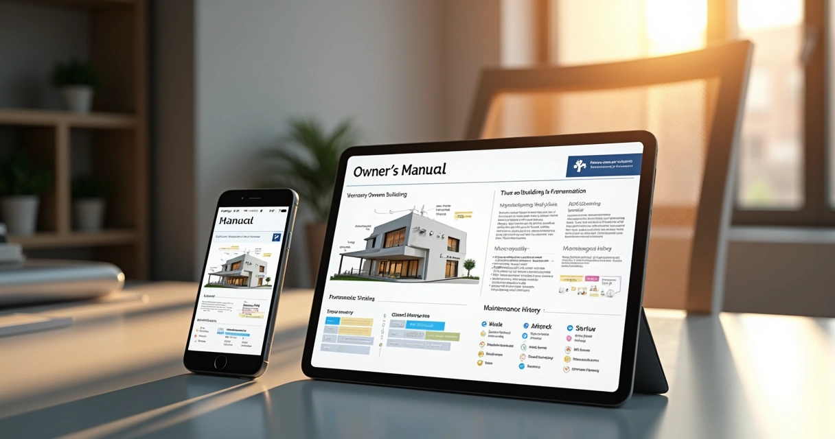 Manual digital do proprietário em tablet e smartphone 