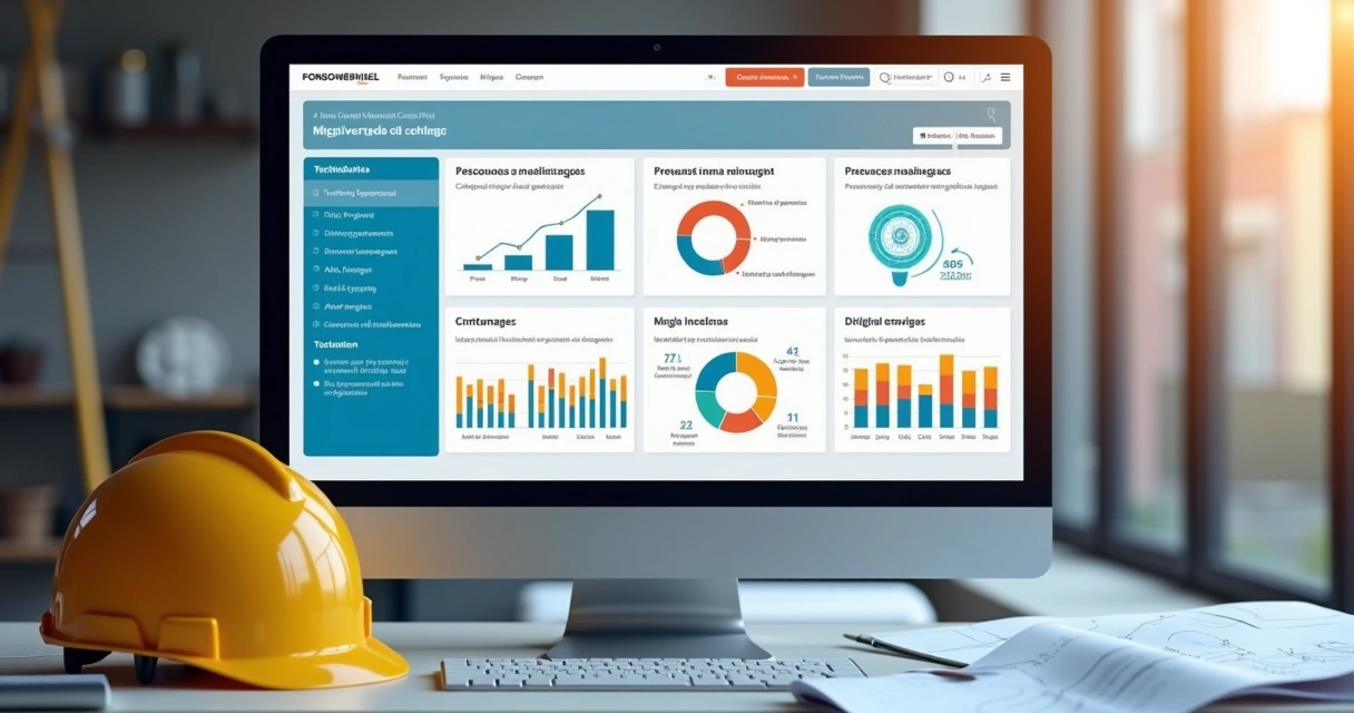 Tela de manual digital para construtora com módulos de assistência técnica expostos 