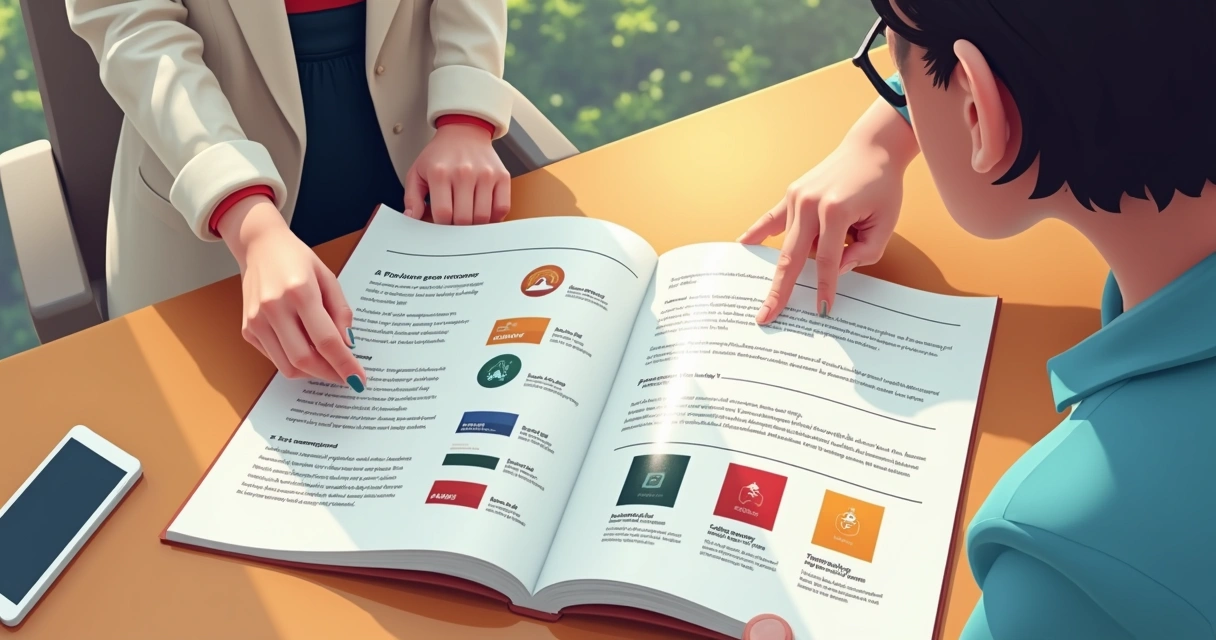 Manual de identidade visual aberto mostrando logotipo e regras de aplicação 