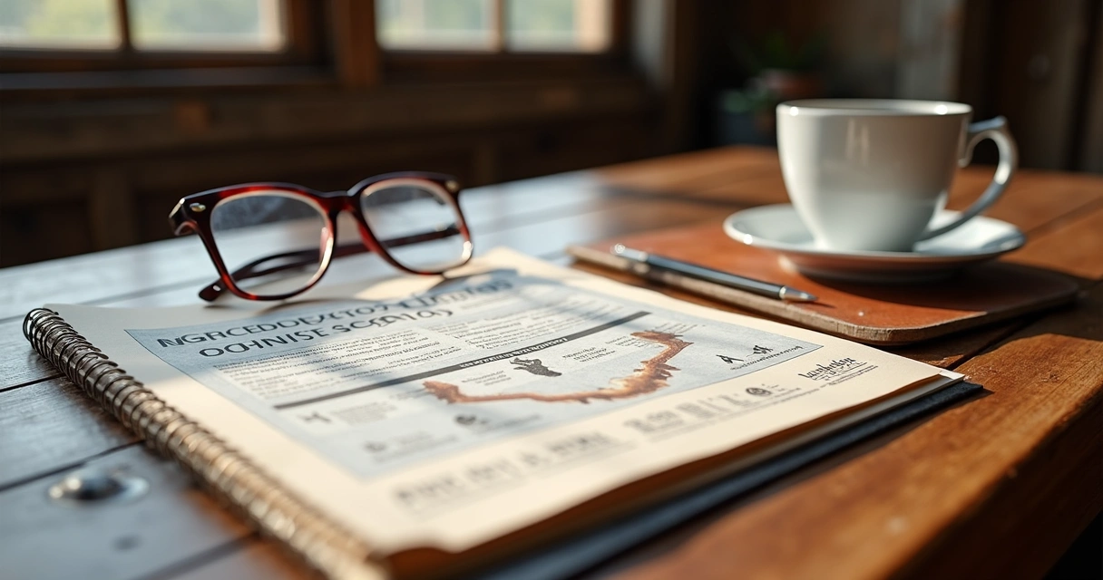 Manual de procedimentos haras na mesa com documentos e café