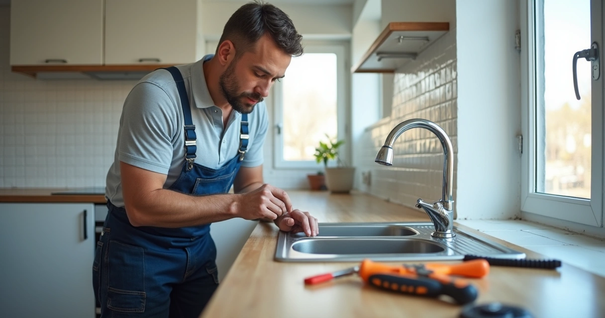 Técnico realizando manutenção em apartamento vago 