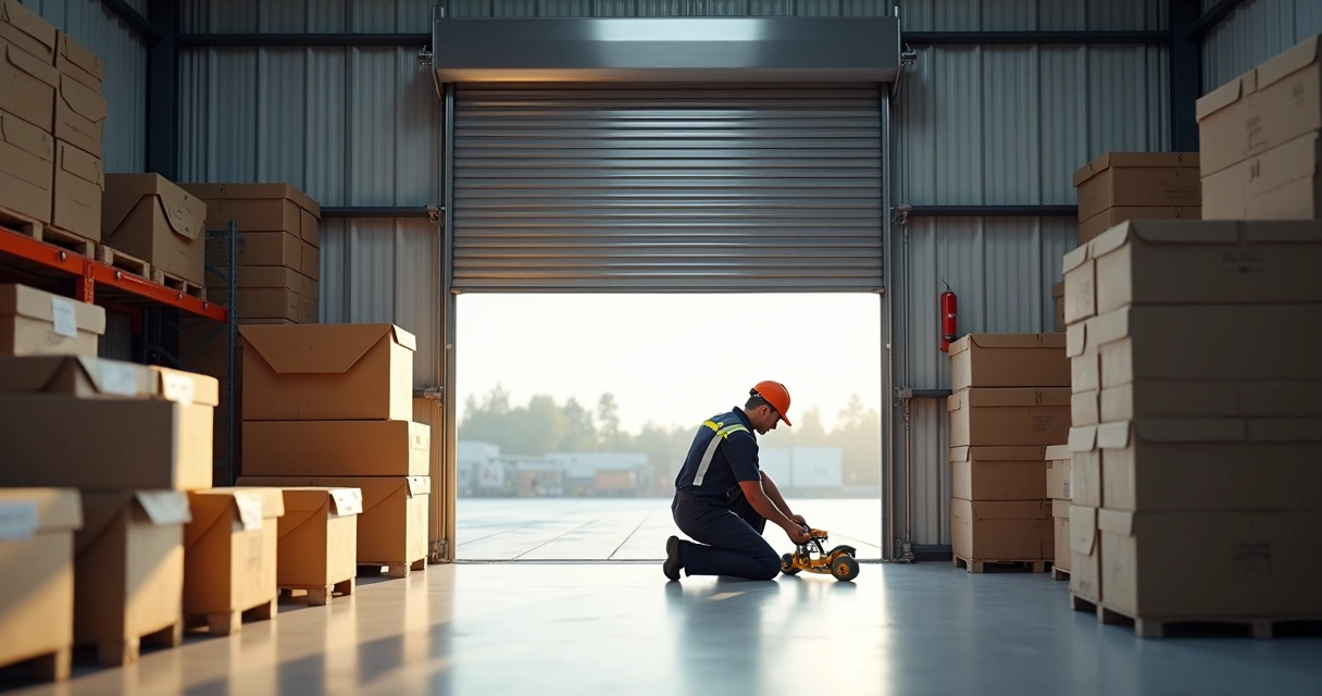 Manutenção comercial de porta automática com ferramentas apropriadas